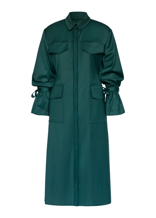 The Lisbon Maxi Shirt Dress (Green)