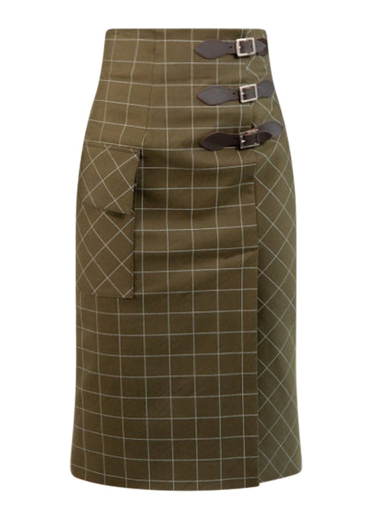 YANA COTTON TWILL SKIRT (Olive Green)